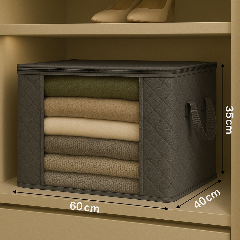 Bedroom Space-Saving Storage Bags for Clothes | Foldable Organizer with Window