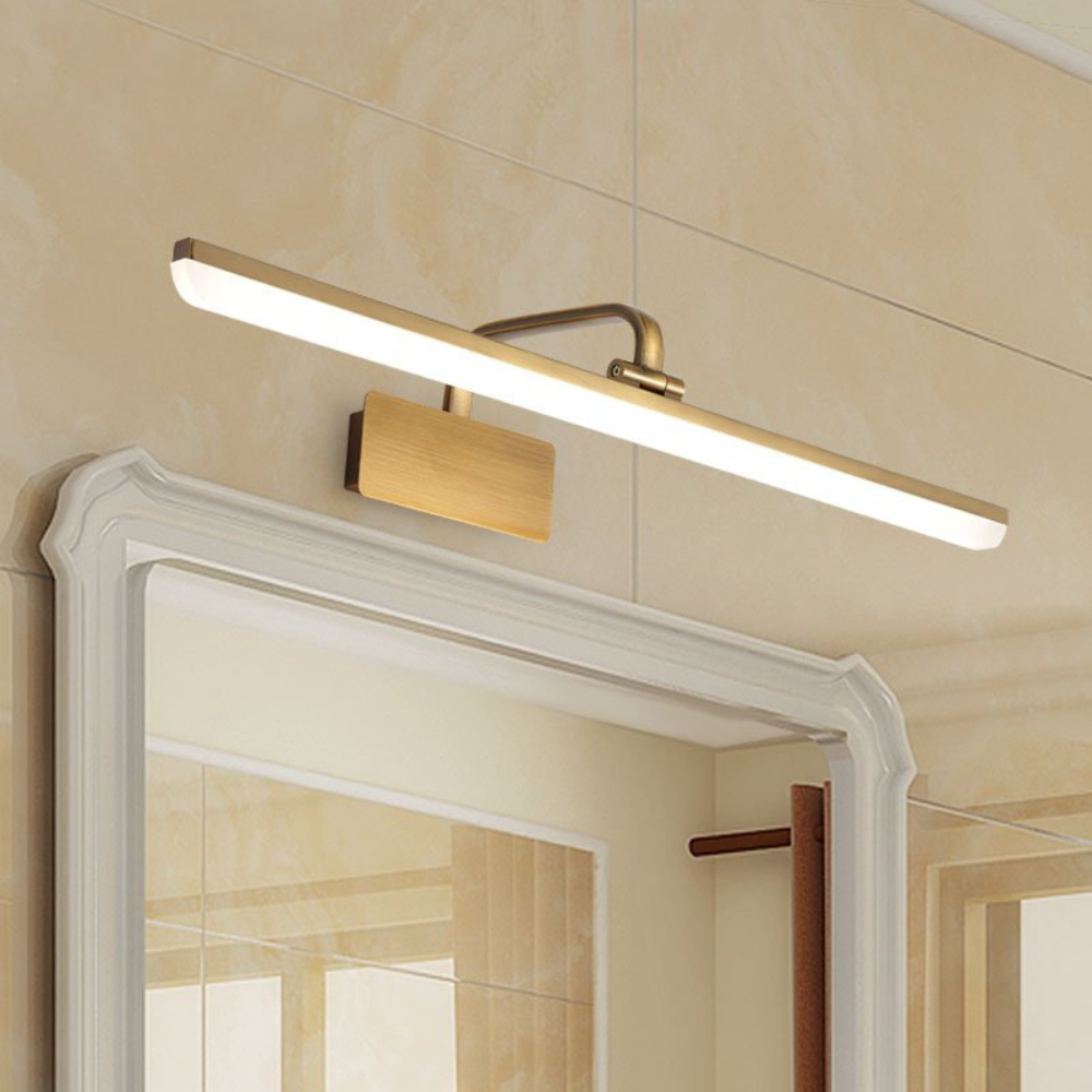 Modern LED Bathroom Vanity Light | Satin Gold Wall Mount Fixture