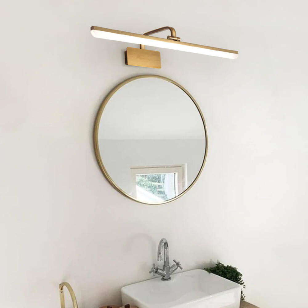 Modern LED Bathroom Vanity Light | Satin Gold Wall Mount Fixture