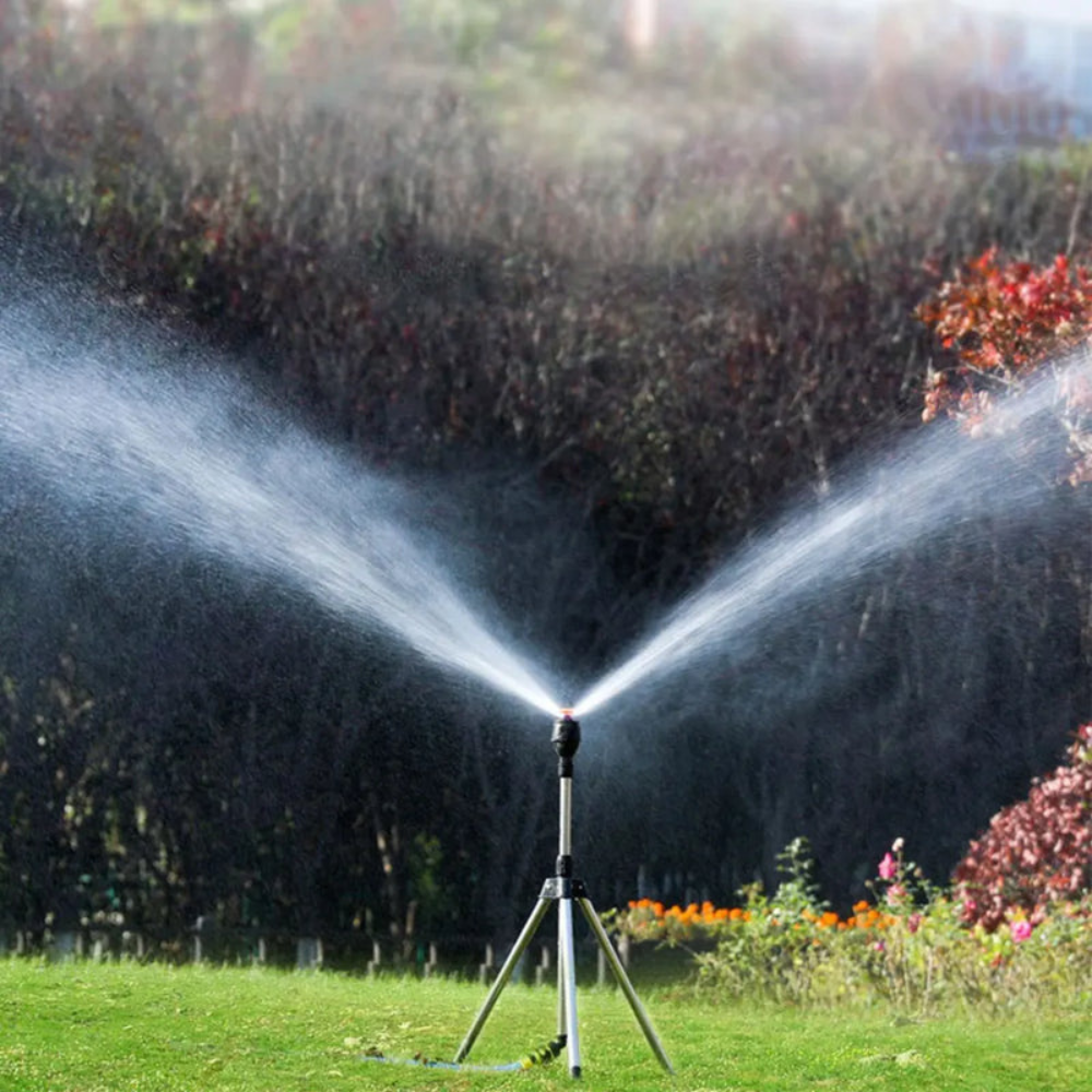 Garden Automatic Rotating Sprinkler System | Retractable Tripod Design