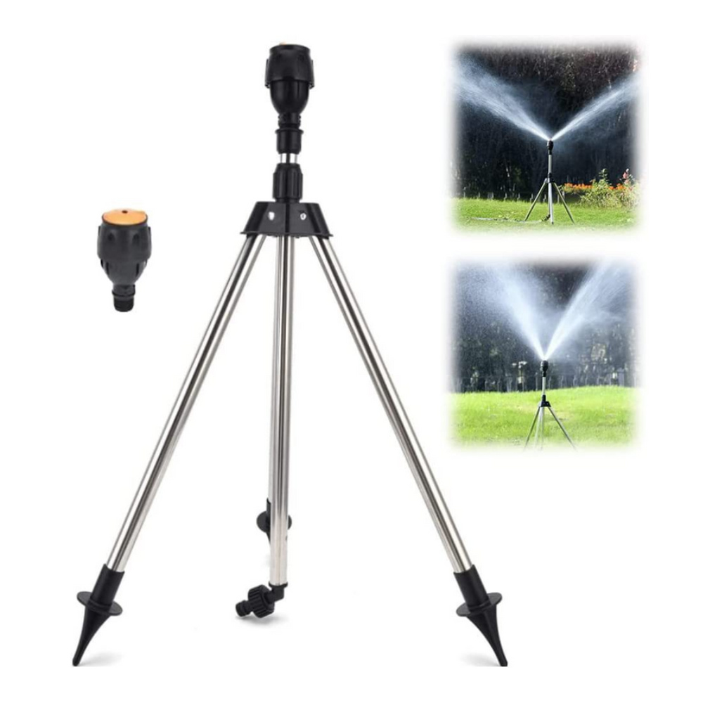 Garden Automatic Rotating Sprinkler System | Retractable Tripod Design
