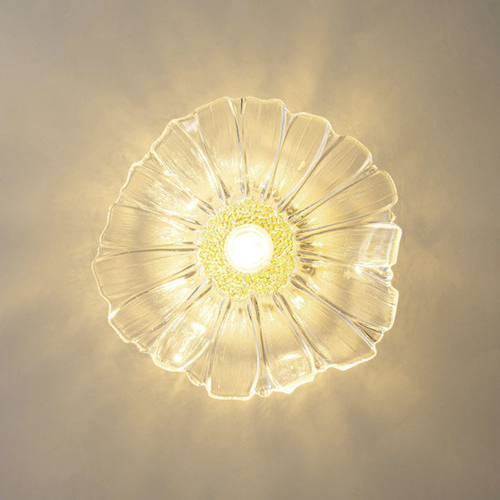 Flush Mount Ceiling Light | Art Deco Flower Fixture for Bedroom or Living Room
