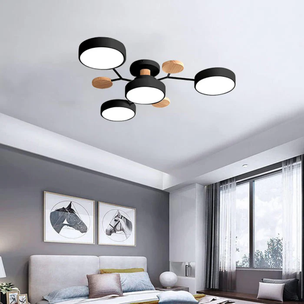 Modern Halo LED Ceiling Light | Semi Flush Mount for Living Room or Bedroom