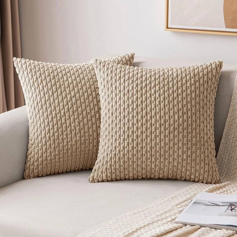 Living Room Boho Cushion Covers | Soft Striped Sofa Pillowcases