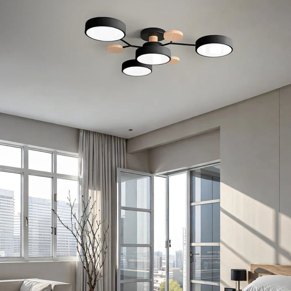 Modern Halo LED Ceiling Light | Semi Flush Mount for Living Room or Bedroom