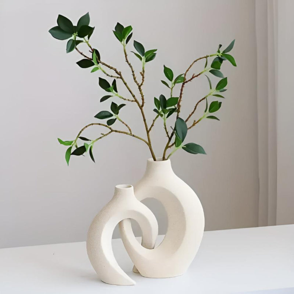 Living Room Modern Abstract Vase Set | Interlocking Minimalist Design