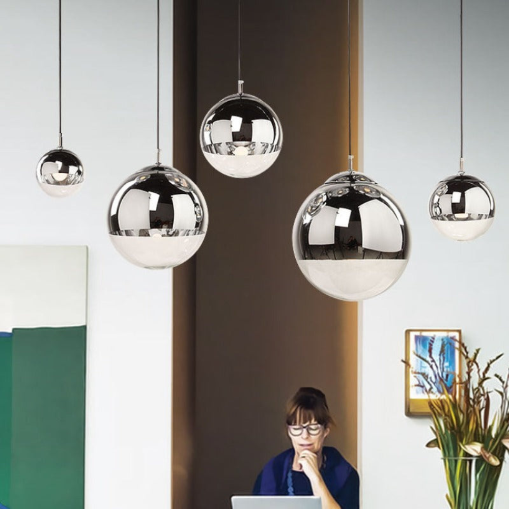 Pendant Light | Industrial Round Fixture for Living Room or Dining Room