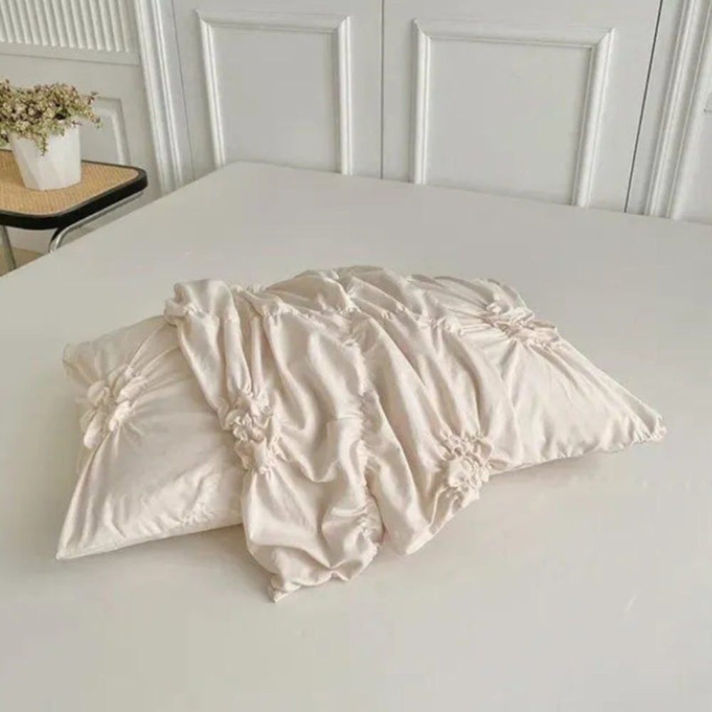 Bedroom Elegant Duvet Cover Set | Ruffle Flower Design