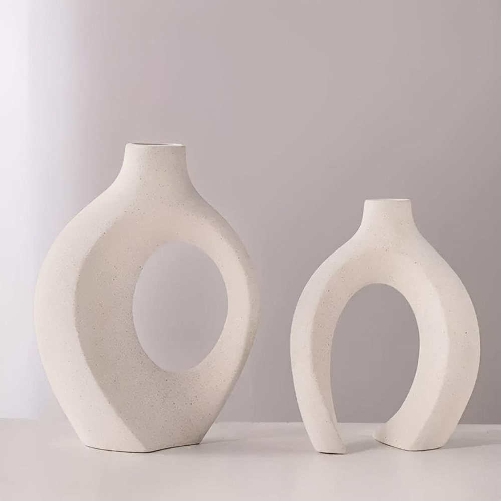 Living Room Modern Abstract Vase Set | Interlocking Minimalist Design
