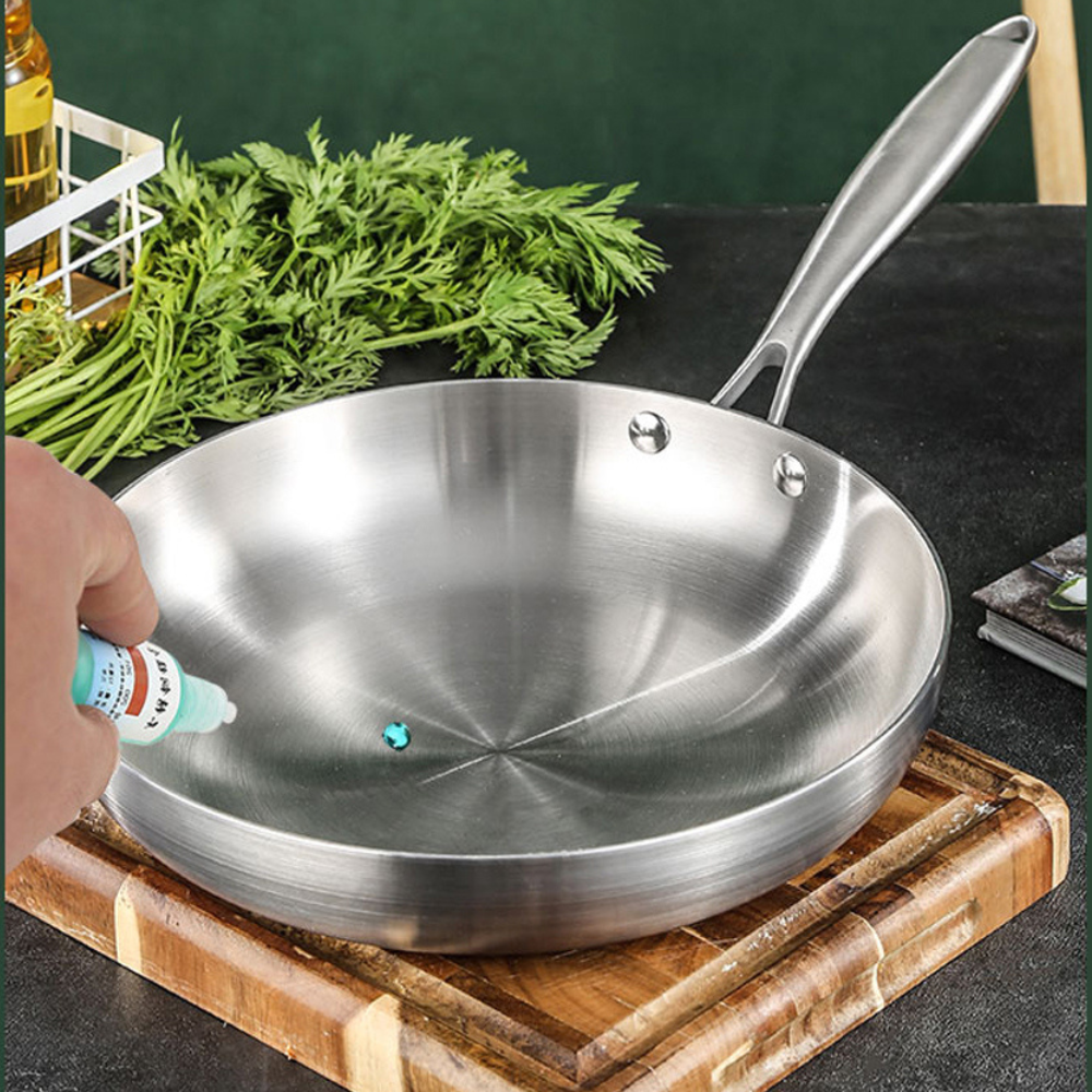 Uncoated Stainless Steel Frying Pan | Nonstick Cookware for Gas & Induction Stoves