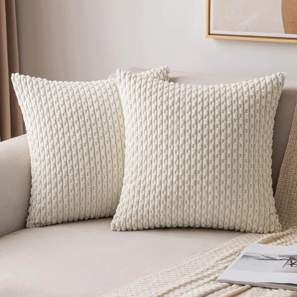 Living Room Boho Cushion Covers | Soft Striped Sofa Pillowcases