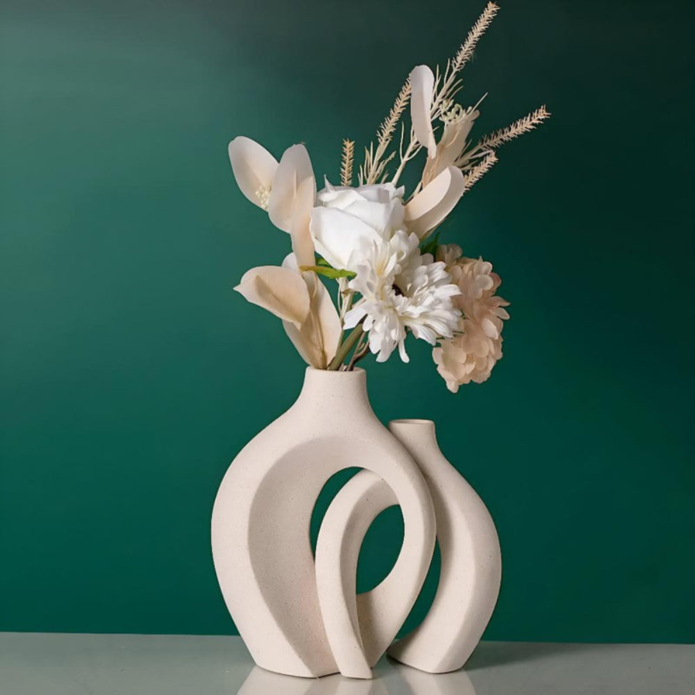 Living Room Modern Abstract Vase Set | Interlocking Minimalist Design