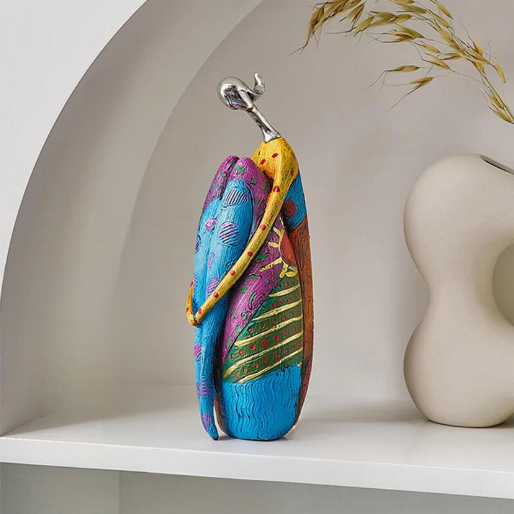 Living Room Colorful Abstract Sculpture | Modern Feminine Art Piece