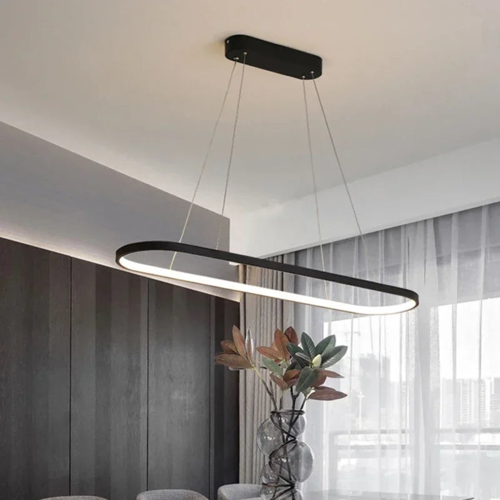 Linear LED Pendant Light | Modern Hanging Fixture for Dining Room and Office