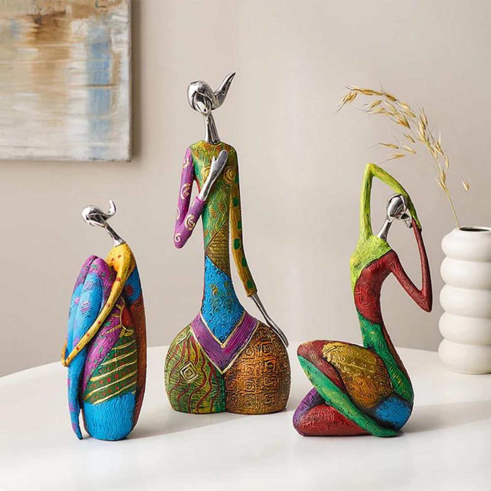 Living Room Colorful Abstract Sculpture | Modern Feminine Art Piece
