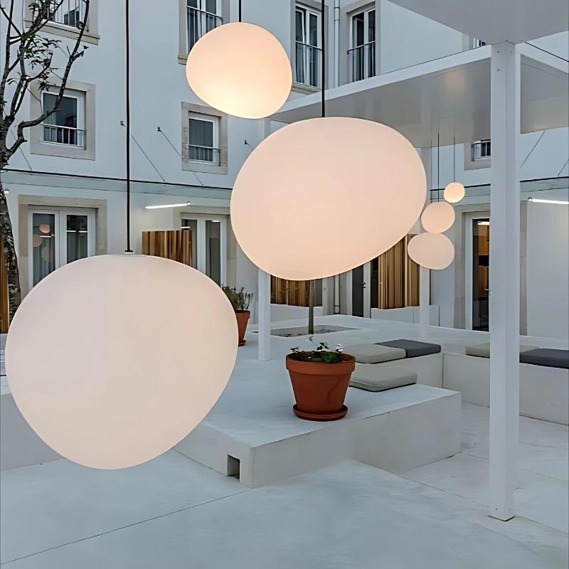 RadiantLuxe | Modern Glass Pebble Pendant Light Fixture