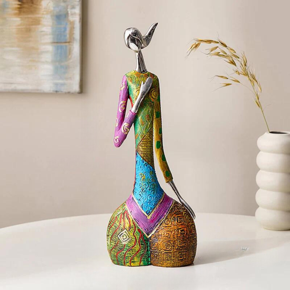 Living Room Colorful Abstract Sculpture | Modern Feminine Art Piece