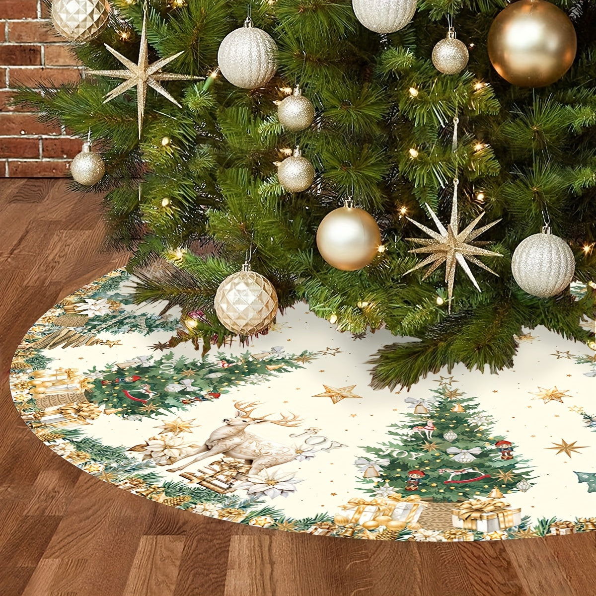 Tree Skirt Christmas | Tree and Plaid Print