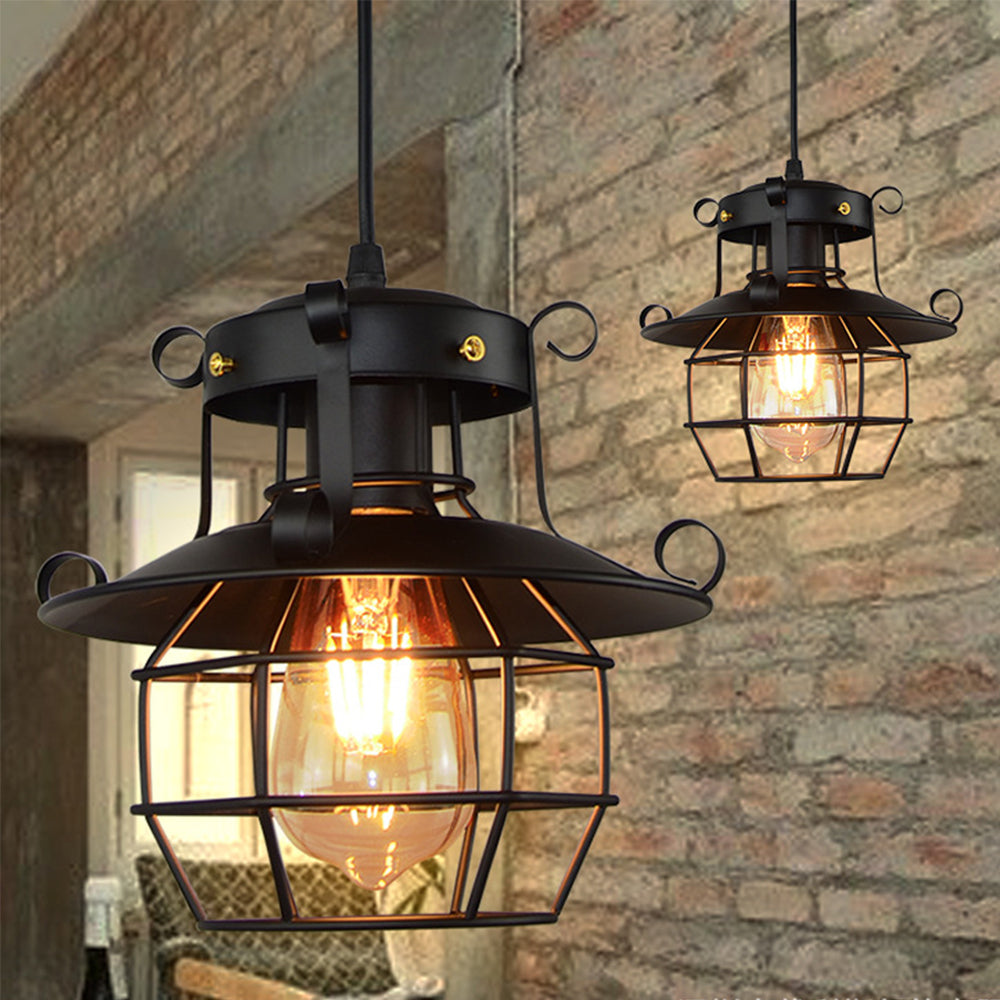 Pendant Light | Industrial Cage Fixture