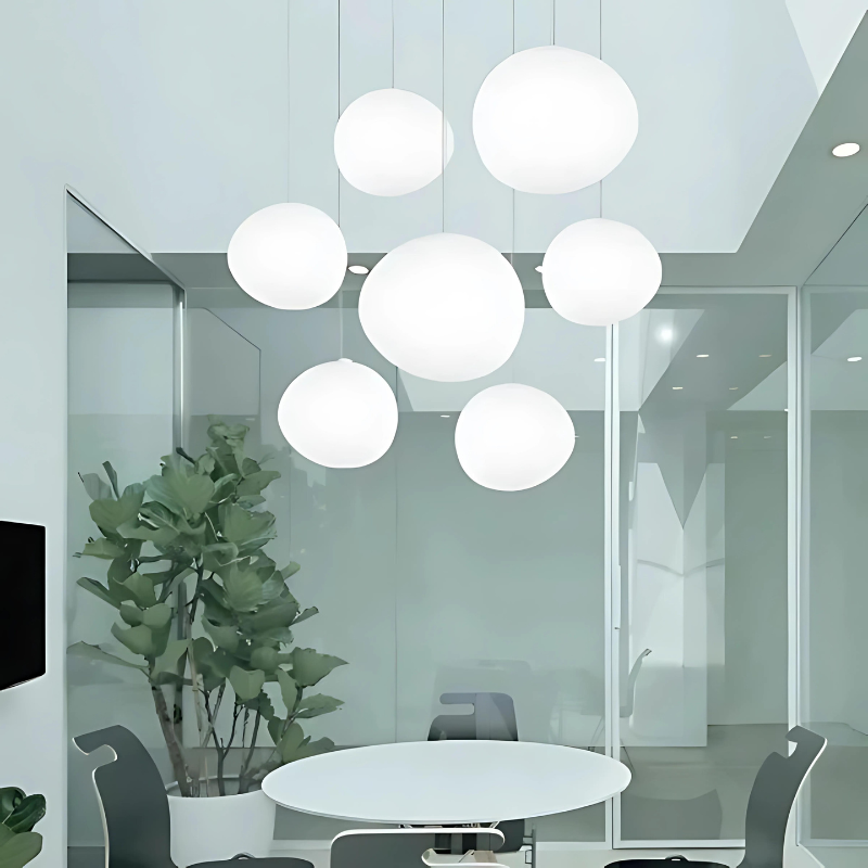 RadiantLuxe | Modern Glass Pebble Pendant Light Fixture