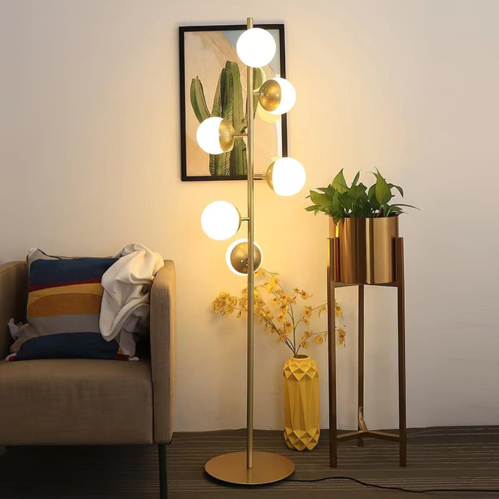 Flow Form Floor Lamp | Sculptural Design with Natural Branching Lines