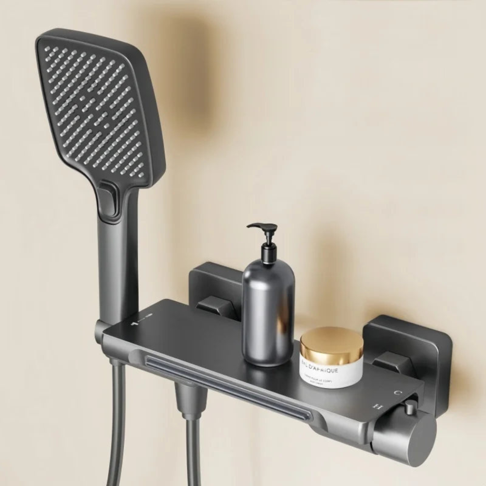 Wall Mounted Waterfall Bath Faucet | Modern Bathroom Mixer Tap with Hand Shower
