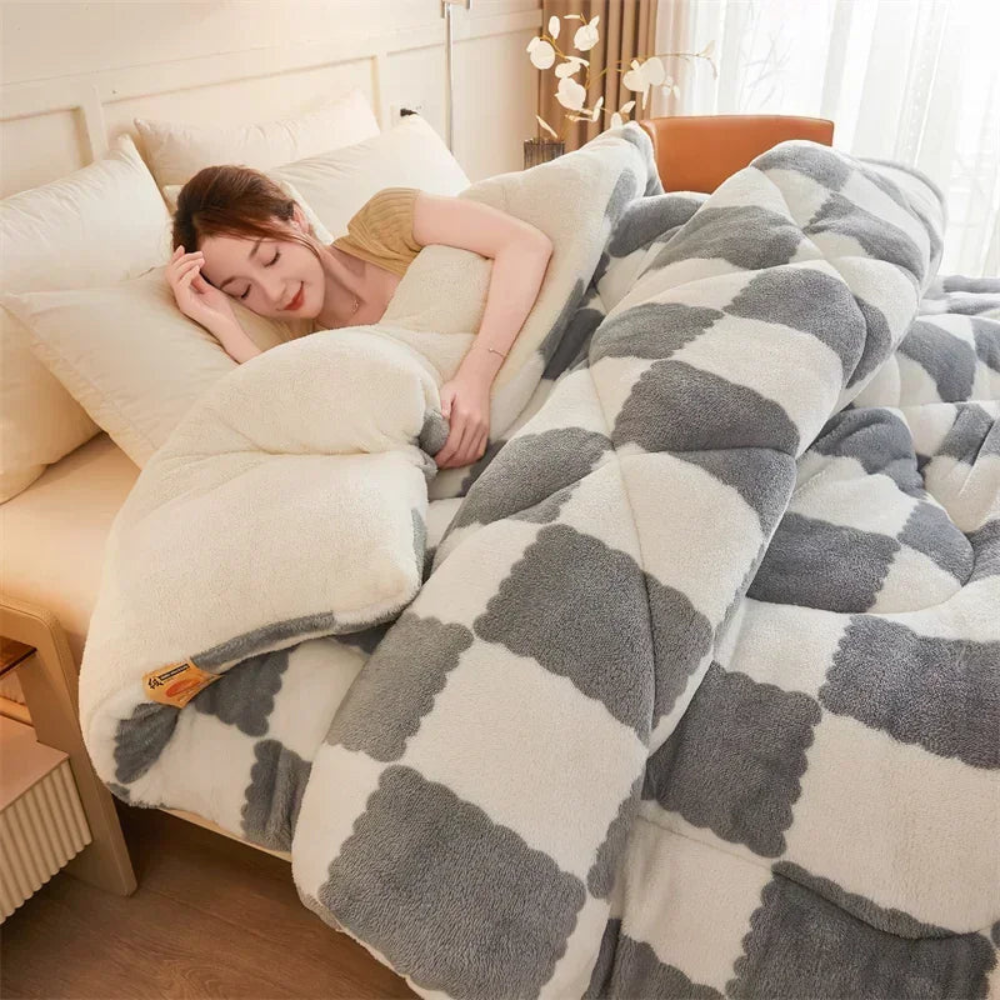 Ultra Plush Weighted Winter Blanket | Extra Thick Cozy Insulated Quilt for Cold Nights