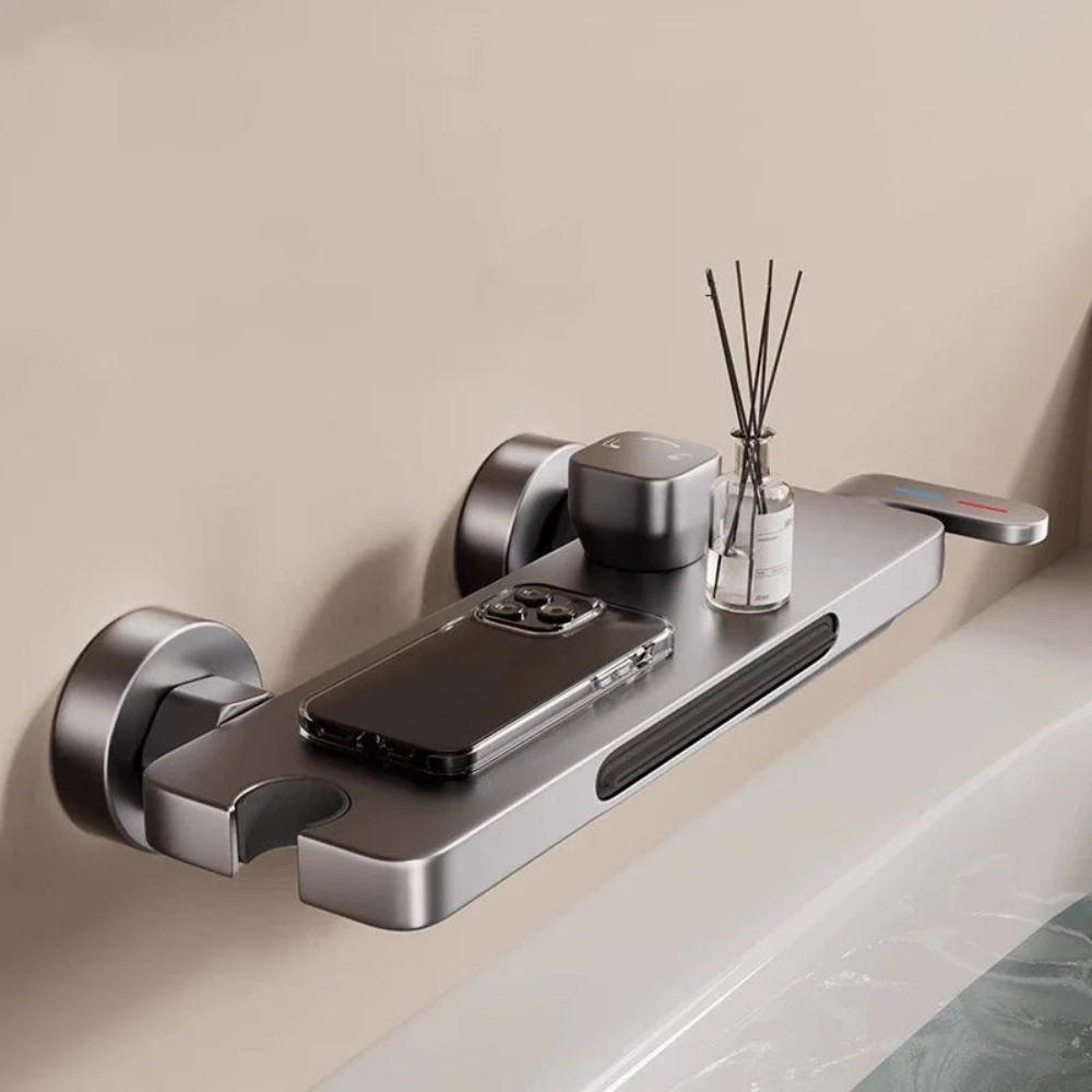 Wall Mounted Waterfall Bath Faucet | Modern Bathroom Mixer Tap with Hand Shower