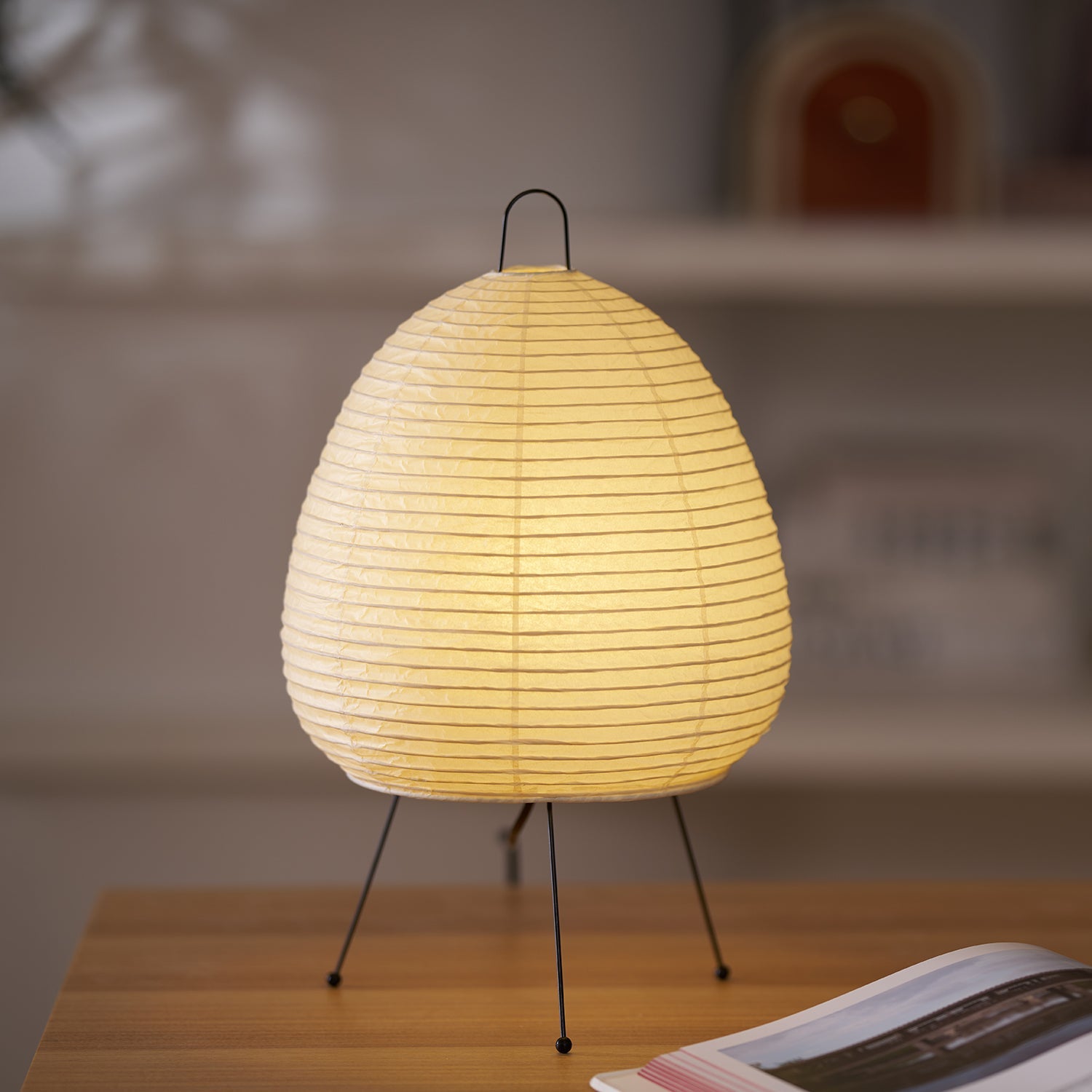 Table Lamp | Paper Shade Sculptural Table Light