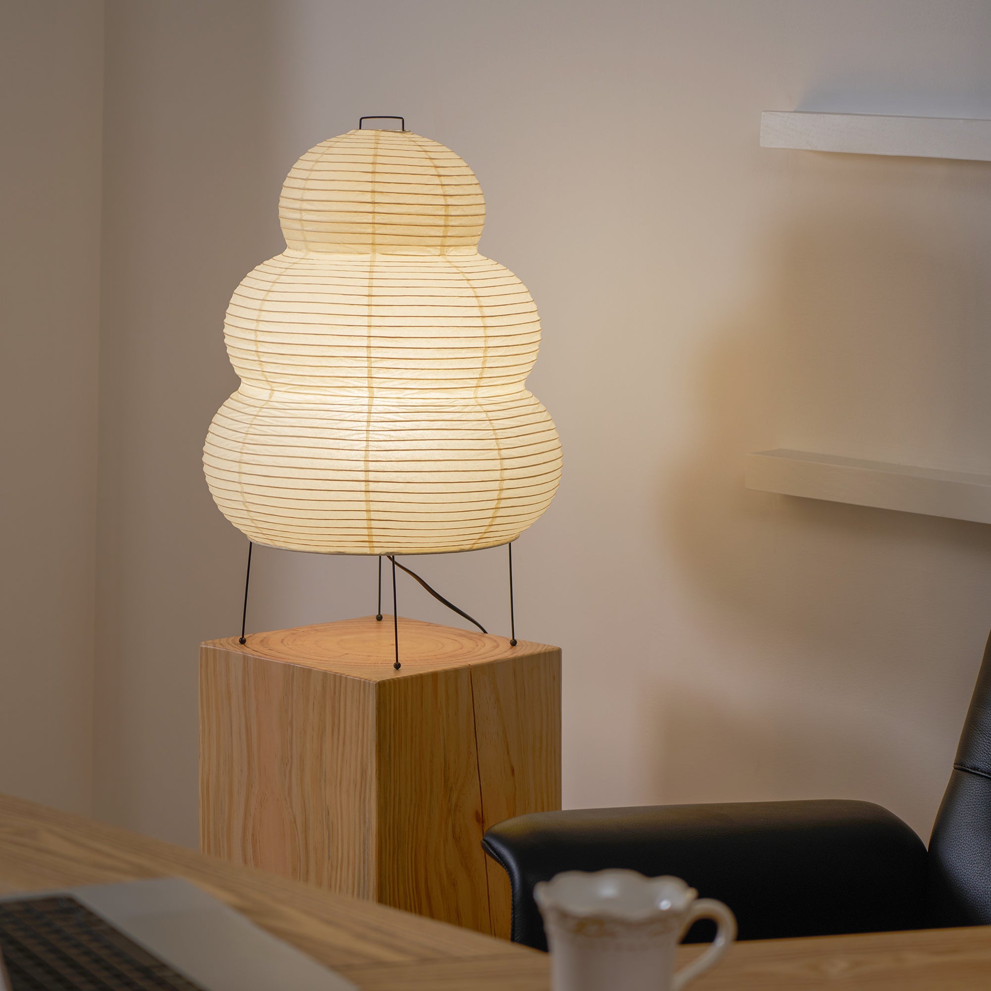 Table Lamp | Paper Shade Sculptural Table Light