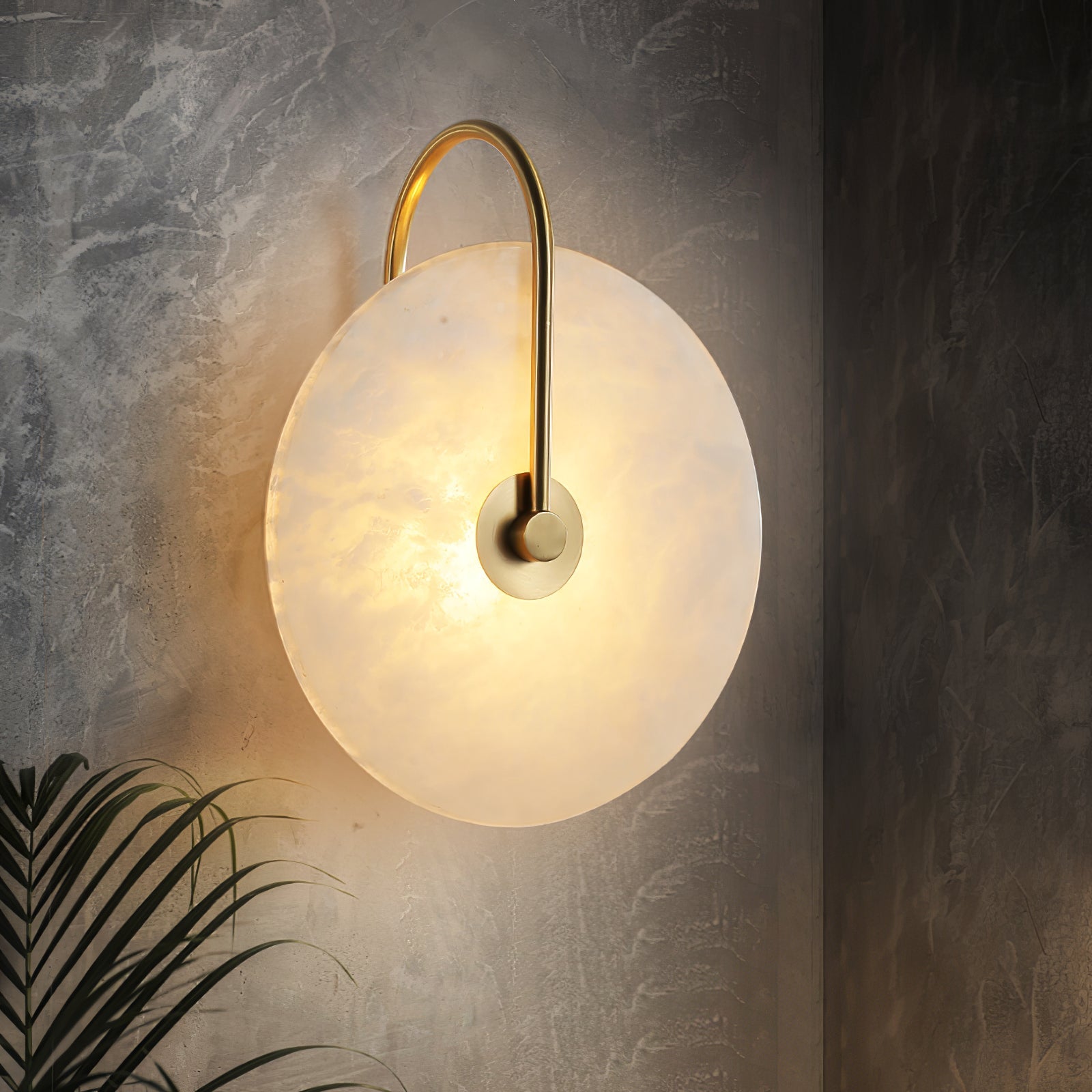 Wall Light Round | LED Alabaster Fixture