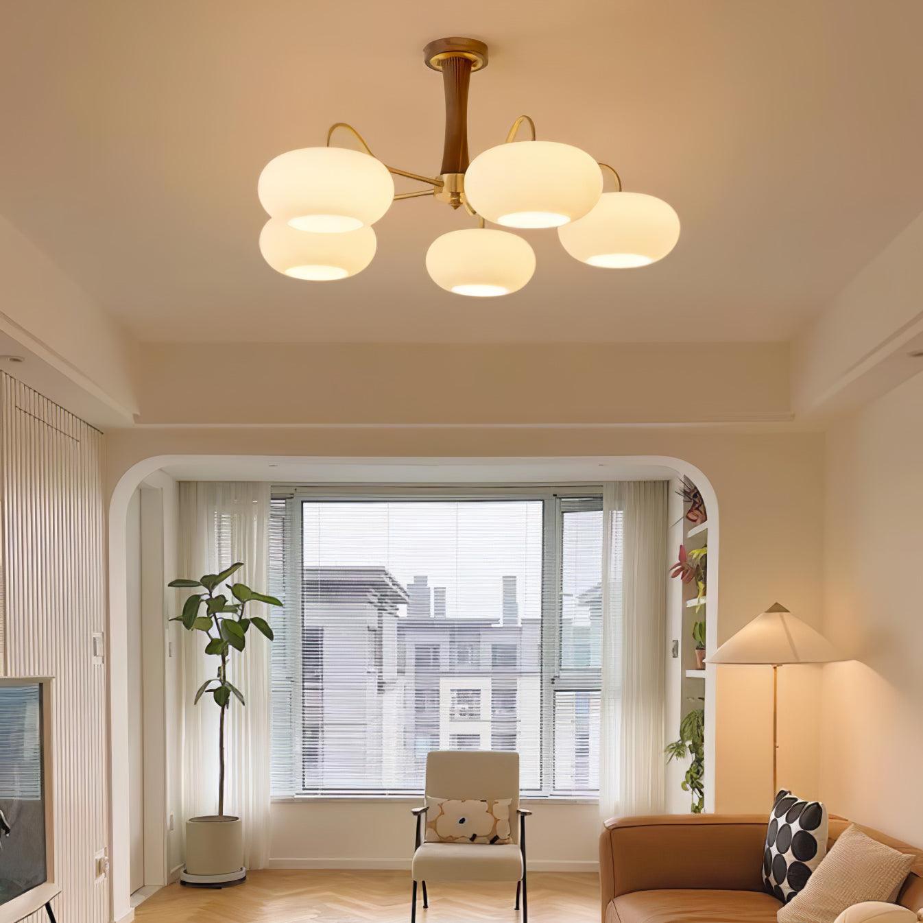 Ceiling Light  | Multi-Arm Glass Shade