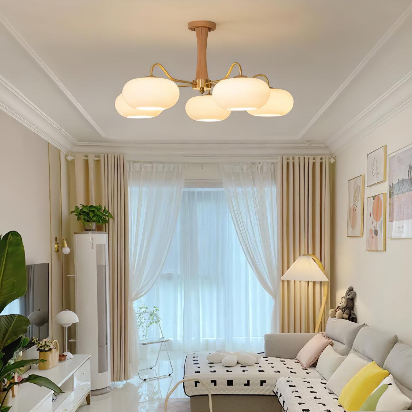 Ceiling Light  | Multi-Arm Glass Shade