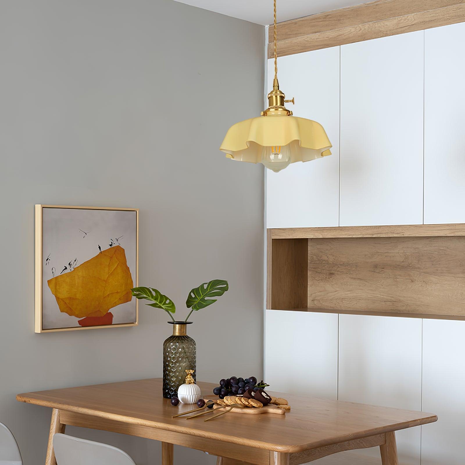 Pendant Light Scalloped  | French Flower Ceiling Lamp