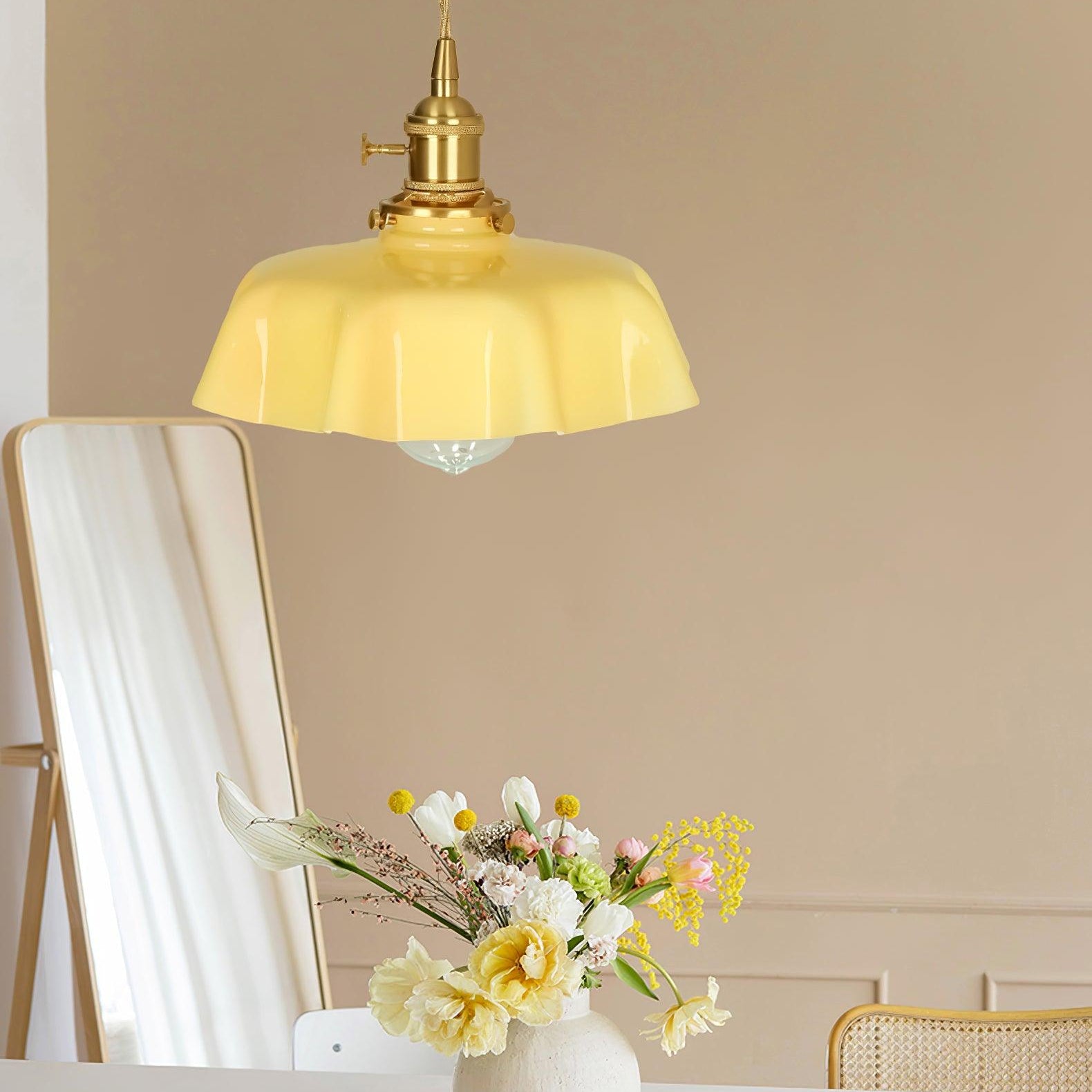 Pendant Light Scalloped  | French Flower Ceiling Lamp