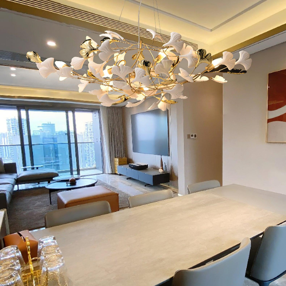 Chandelier Light | Ceiling Lamp with Leaf-Inspired Design