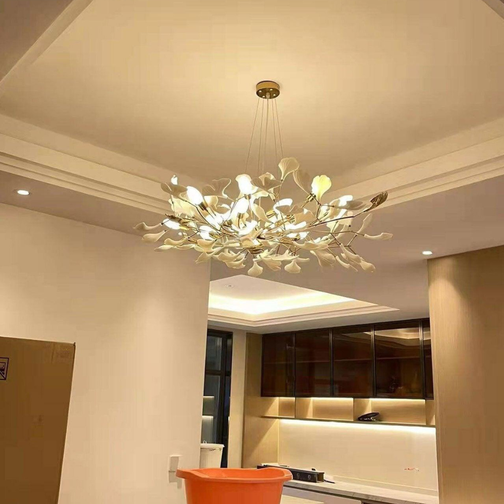 Chandelier Light | Ceiling Lamp with Leaf-Inspired Design