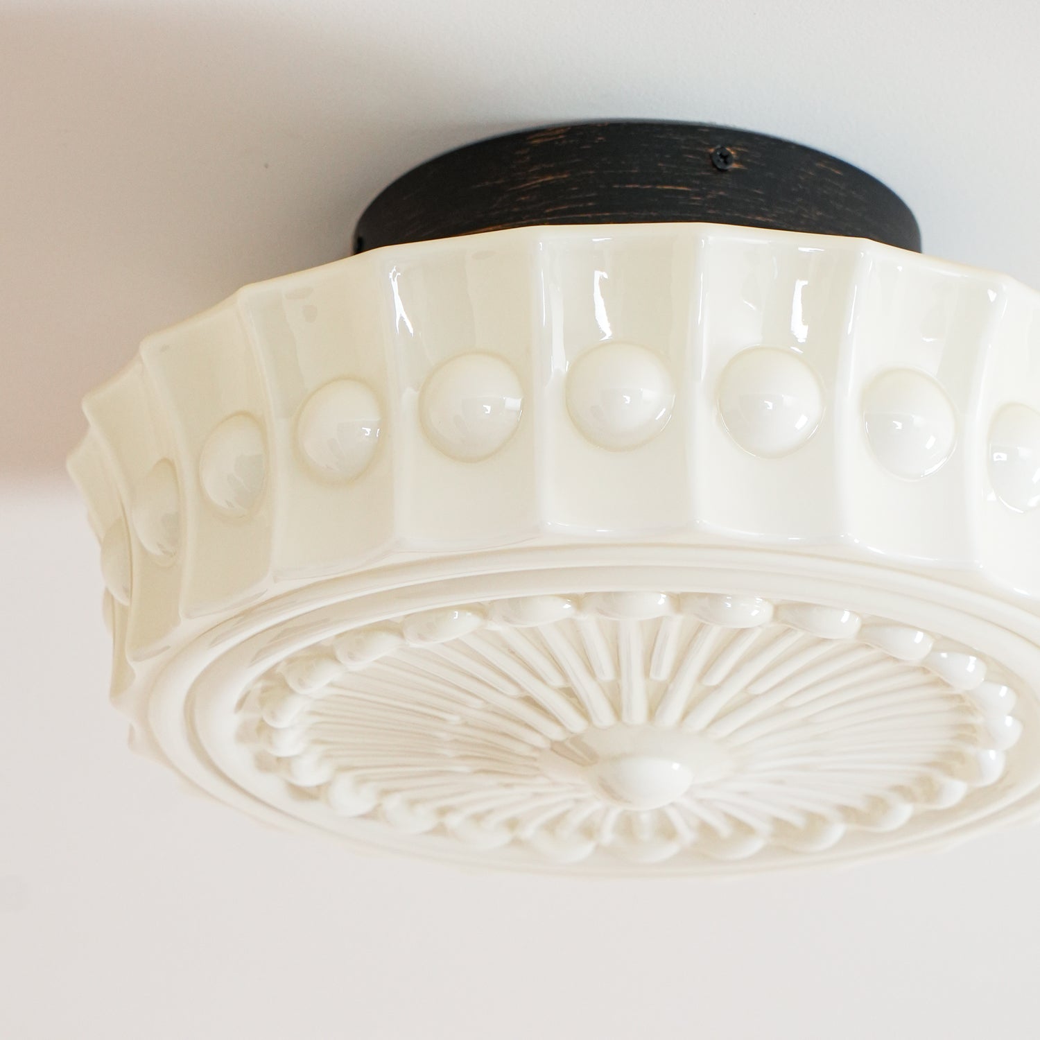 Ceiling Lights Vintage Style | Pressed Round Flush Mount