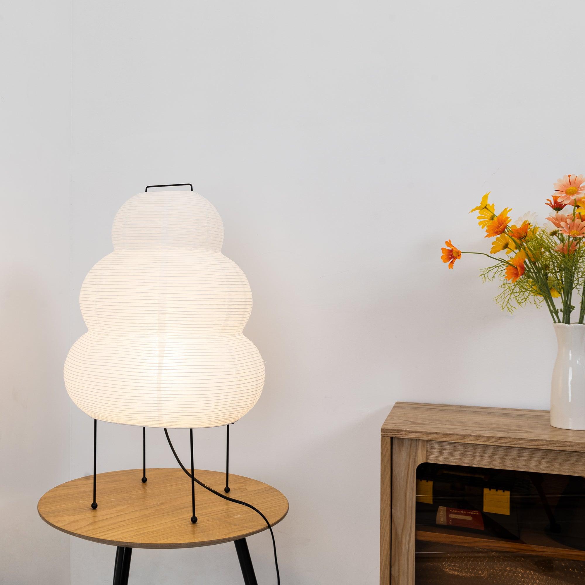 Table Lamp | Paper Shade Sculptural Table Light