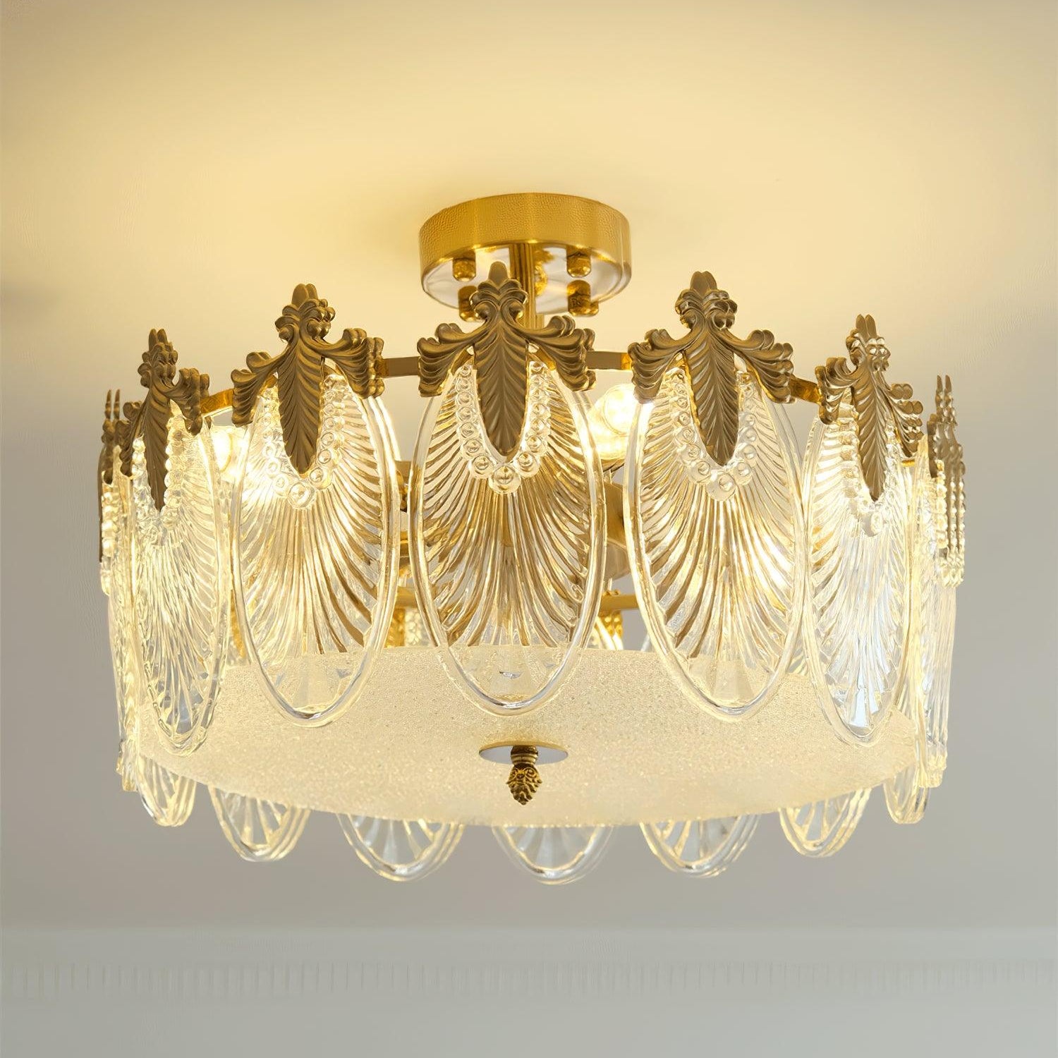 Bedroom Round Chandelier | Ornate Pattern Ceiling Fixture