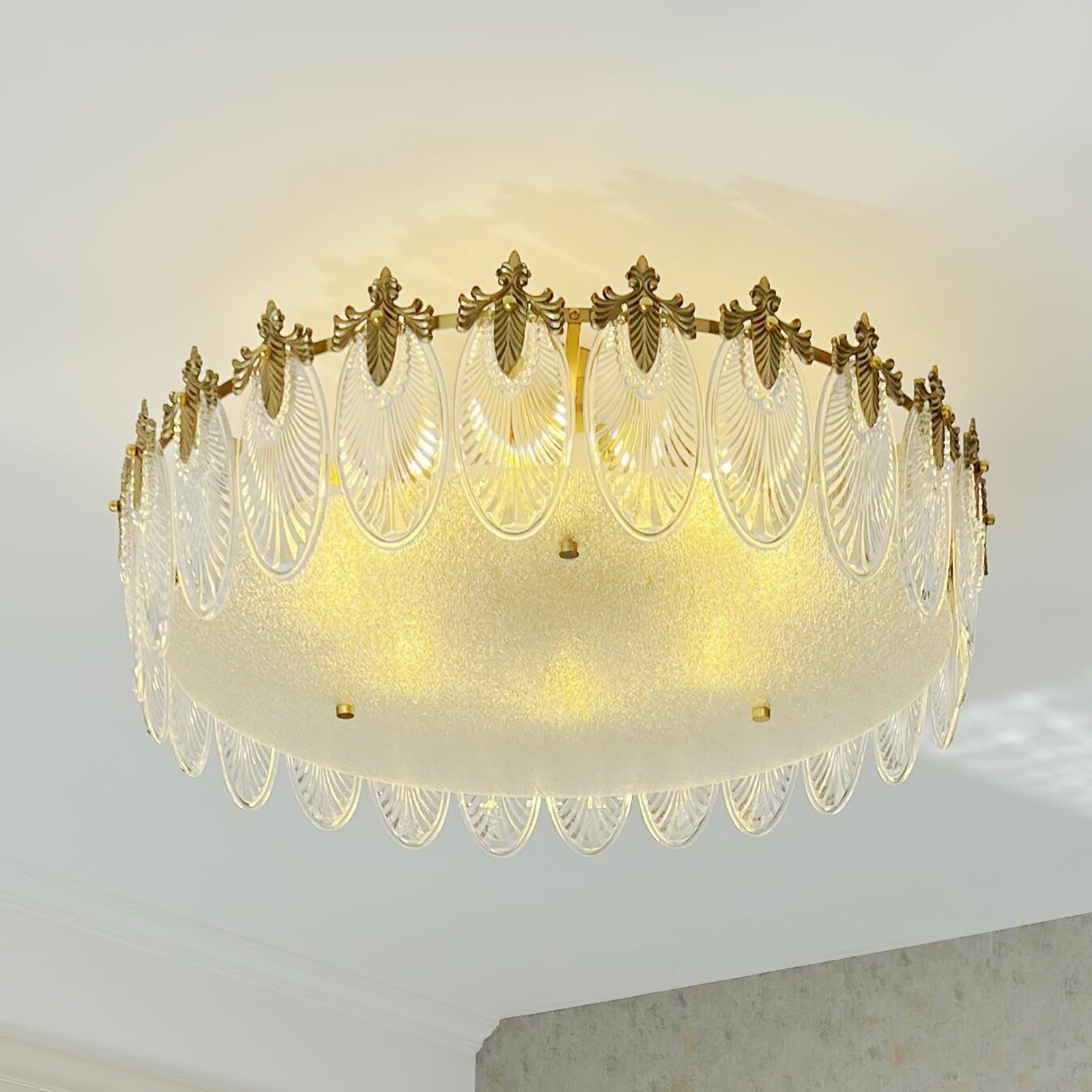 Bedroom Round Chandelier | Ornate Pattern Ceiling Fixture