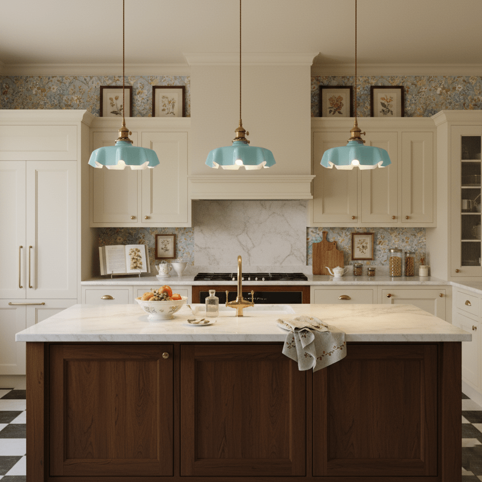 Pendant Light Scalloped  | French Flower Ceiling Lamp