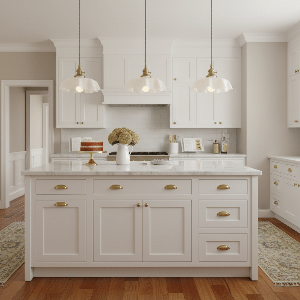 Pendant Light Scalloped  | French Flower Ceiling Lamp