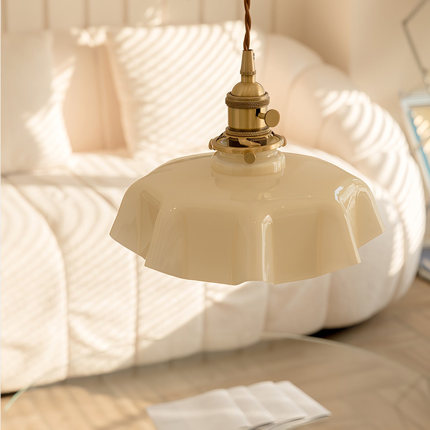 Pendant Light Scalloped  | French Flower Ceiling Lamp