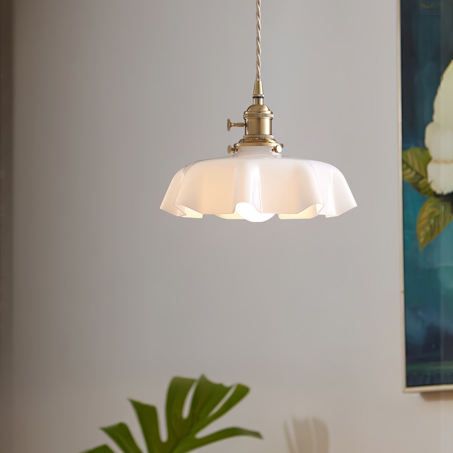 Pendant Light Scalloped  | French Flower Ceiling Lamp