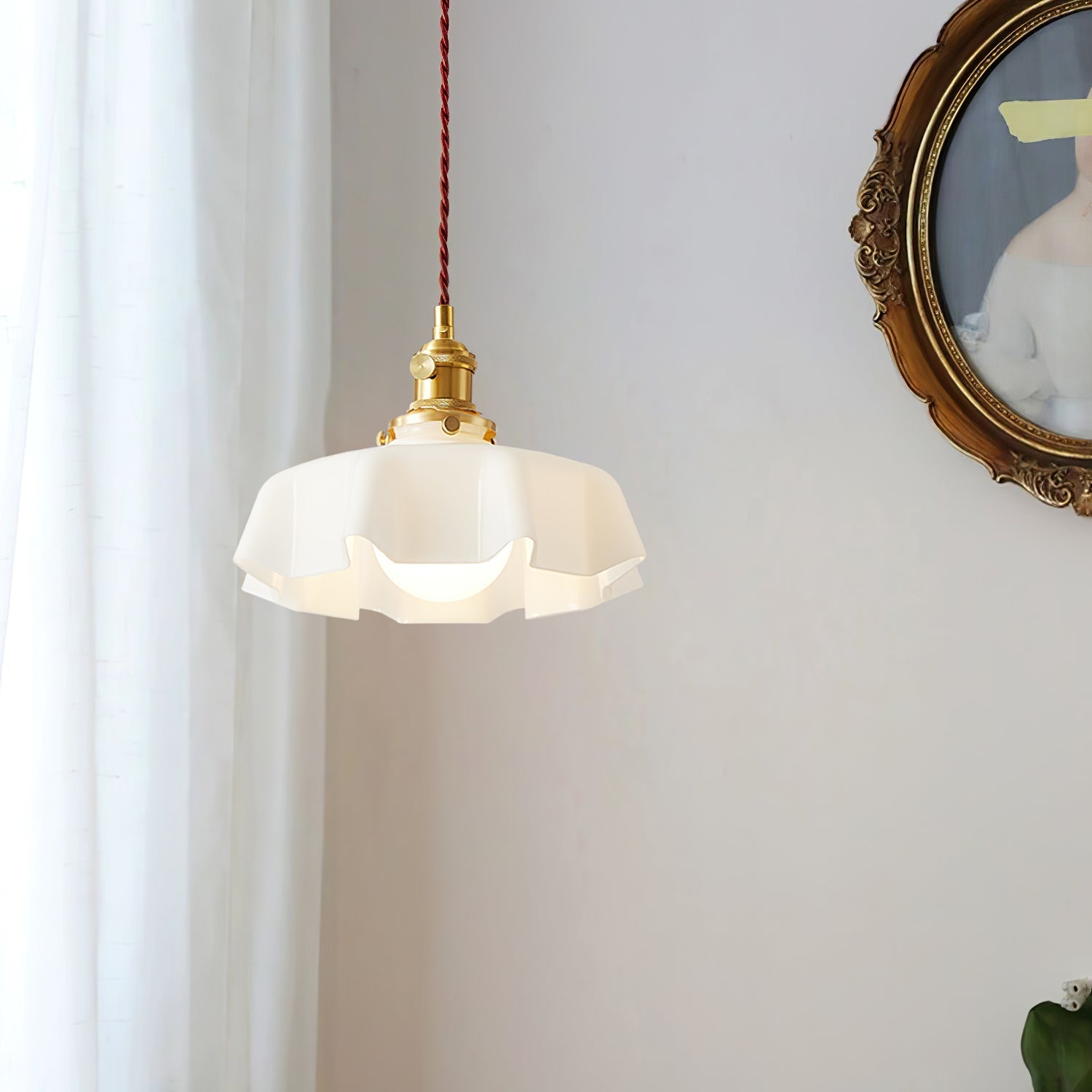 Pendant Light Scalloped  | French Flower Ceiling Lamp