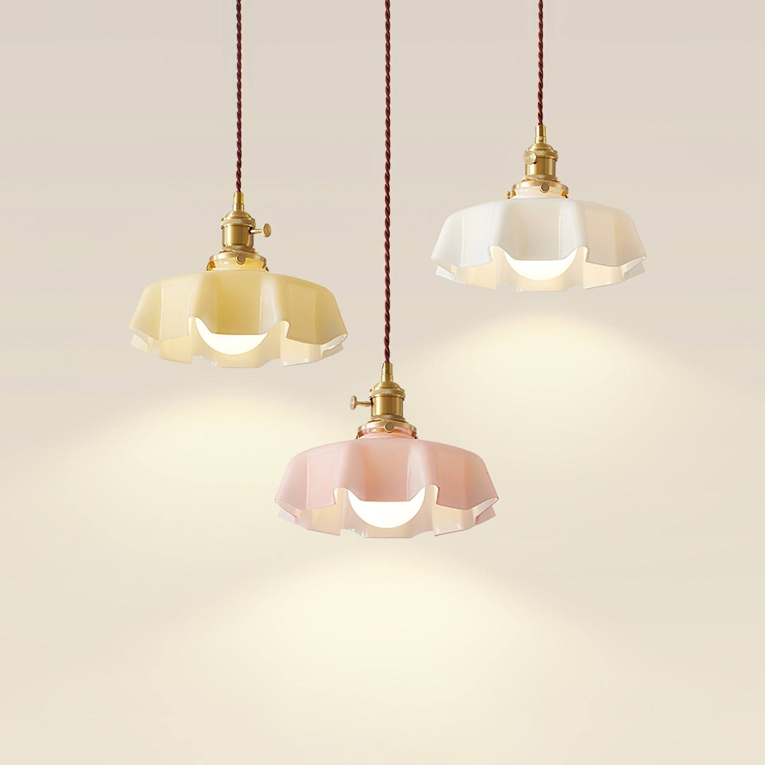Pendant Light Scalloped  | French Flower Ceiling Lamp