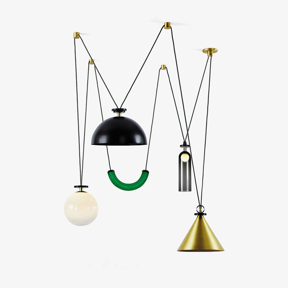 Geometric Shape Art Chandelier | Modern Multi-Pendant Light