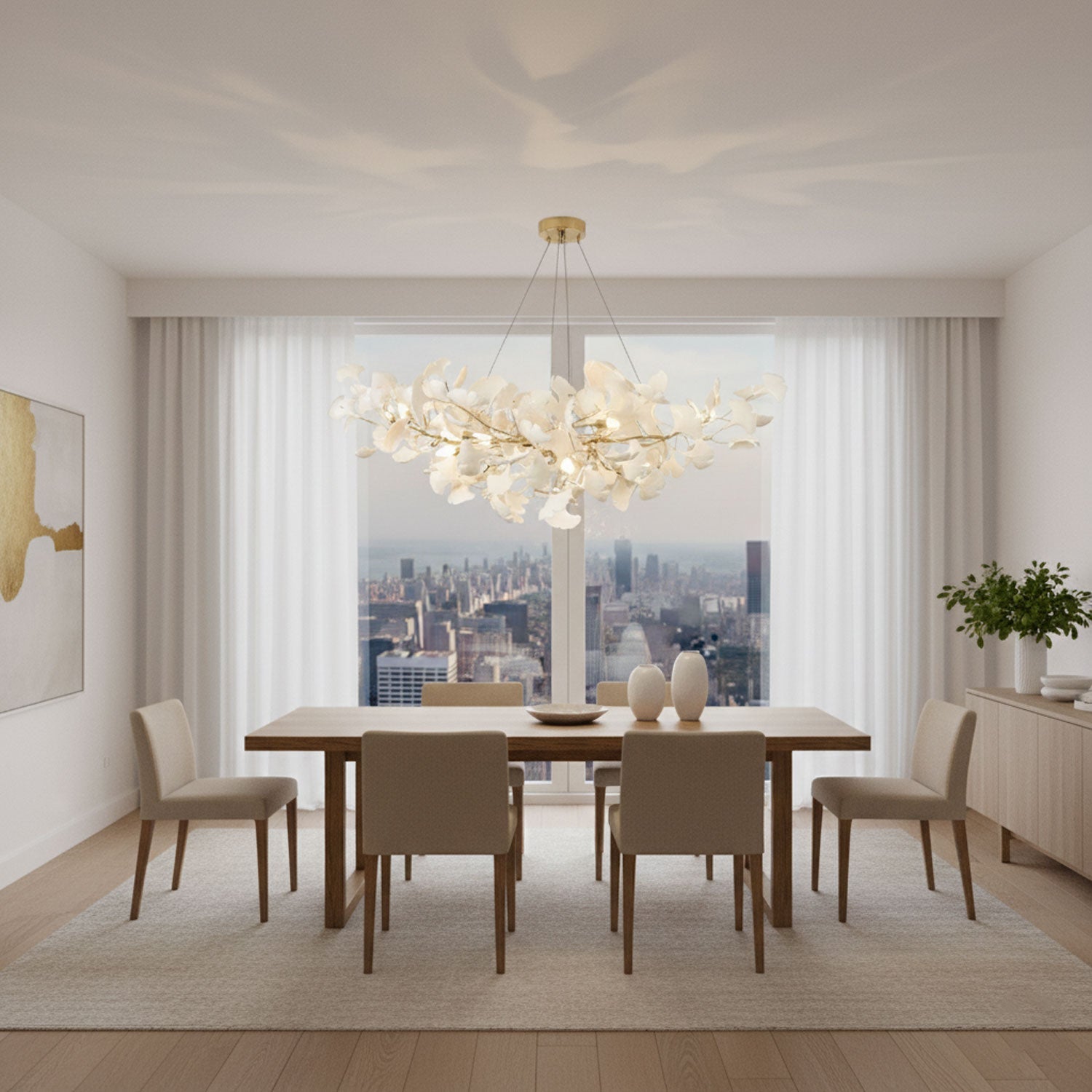 Chandelier Light | Ceiling Lamp with Leaf-Inspired Design