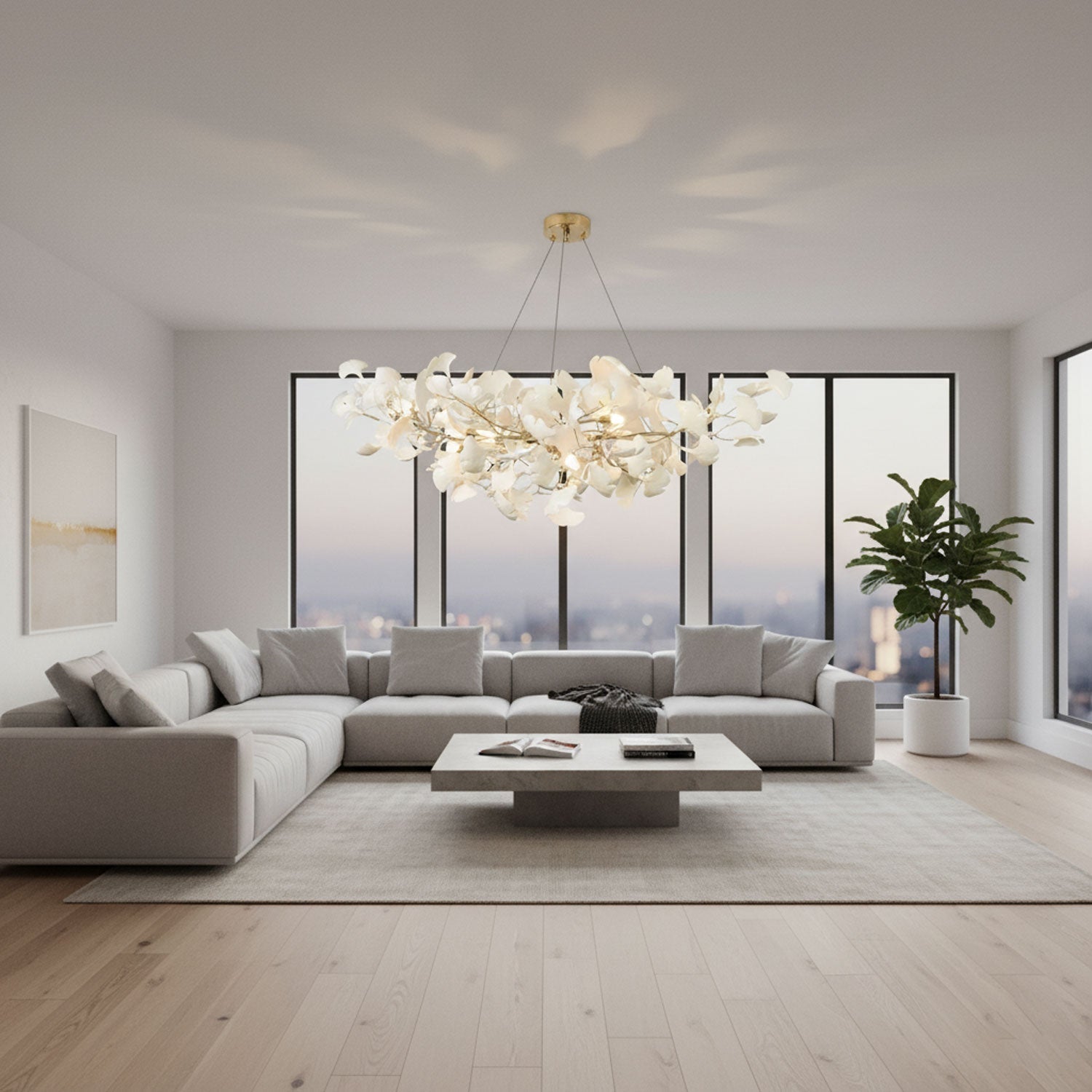 Chandelier Light | Ceiling Lamp with Leaf-Inspired Design